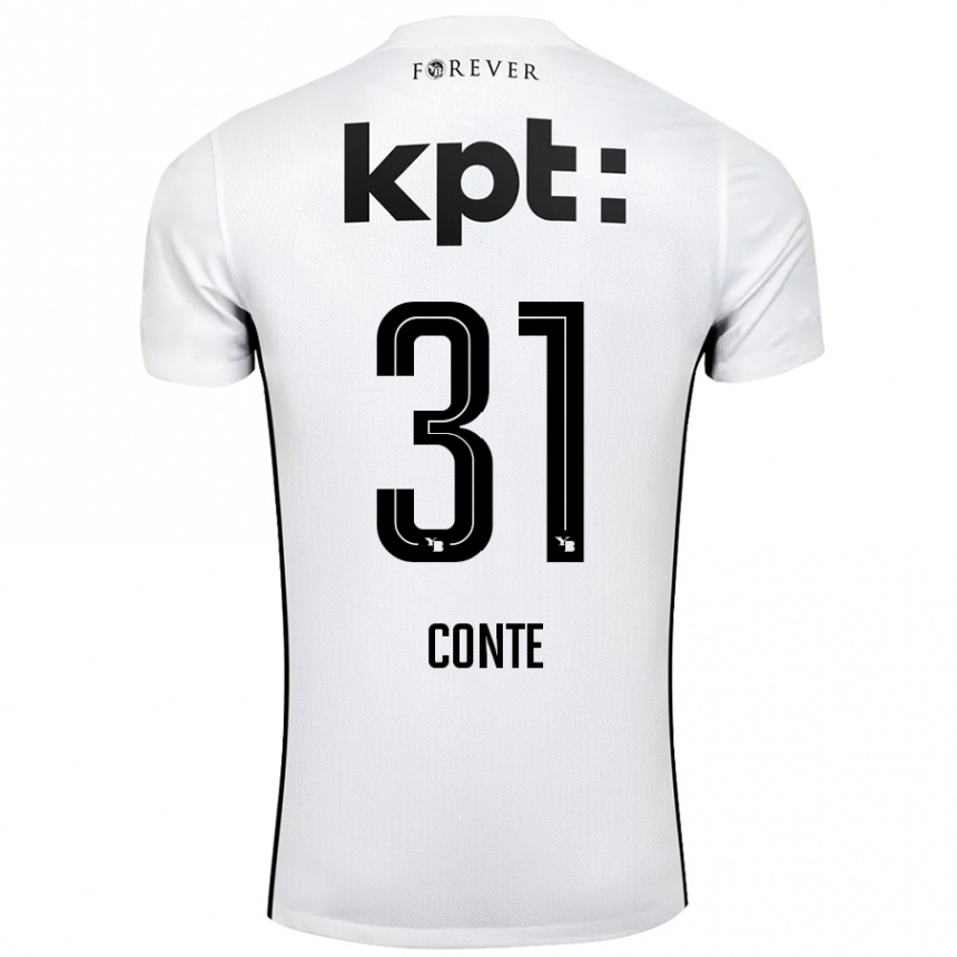 Kids Football Facinet Conte #31 White Black Away Jersey 2024/25 T-Shirt Nz