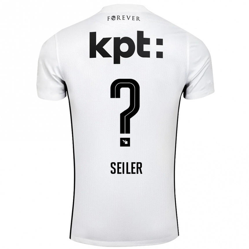 Kids Football Mats Seiler #0 White Black Away Jersey 2024/25 T-Shirt Nz