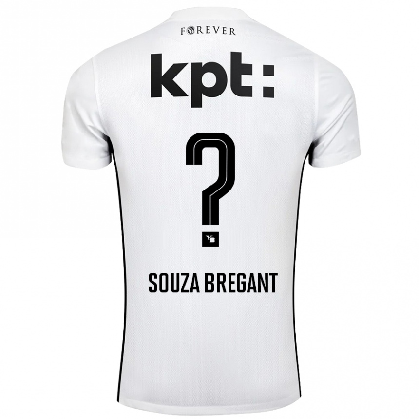 Kids Football Pietro Souza Bregant #0 White Black Away Jersey 2024/25 T-Shirt Nz