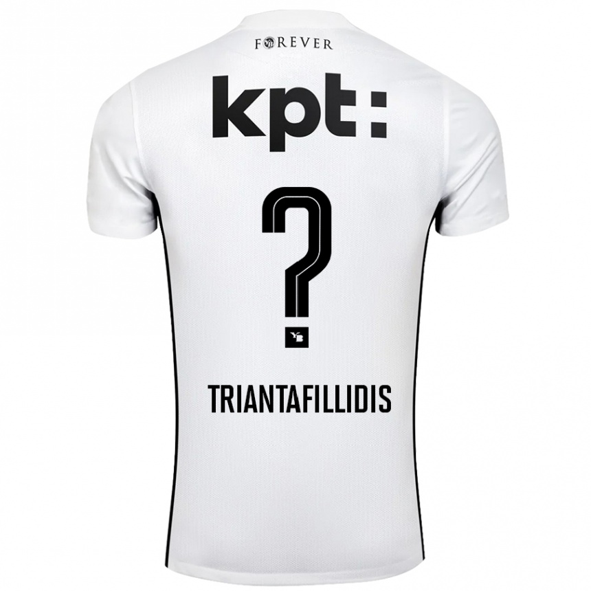 Kids Football Nevin Triantafillidis #0 White Black Away Jersey 2024/25 T-Shirt Nz