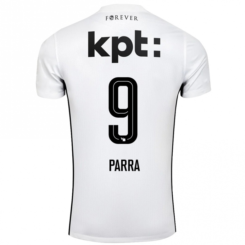 Kids Football Hugo Parra #9 White Black Away Jersey 2024/25 T-Shirt Nz