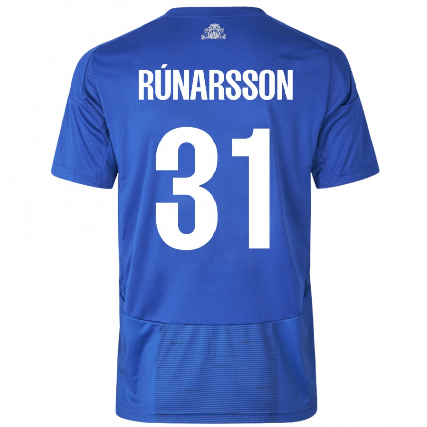 Kids Football Runar Alex Runarsson #31 White Blue Away Jersey 2024/25 T-Shirt Nz