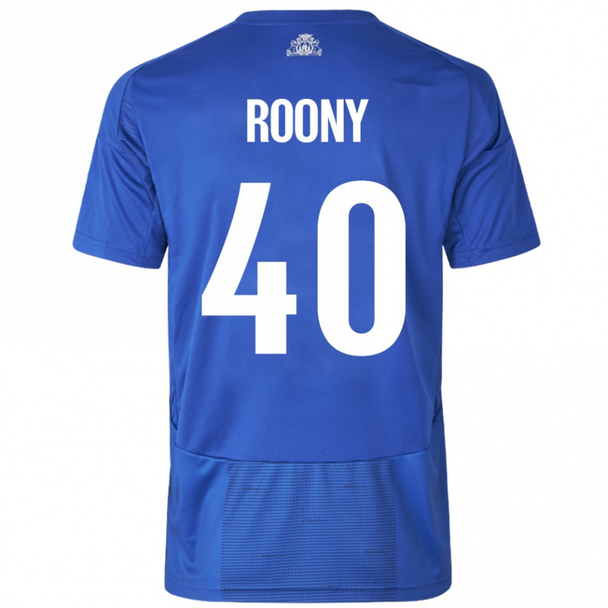 Kids Football Roony Bardghji #40 White Blue Away Jersey 2024/25 T-Shirt Nz