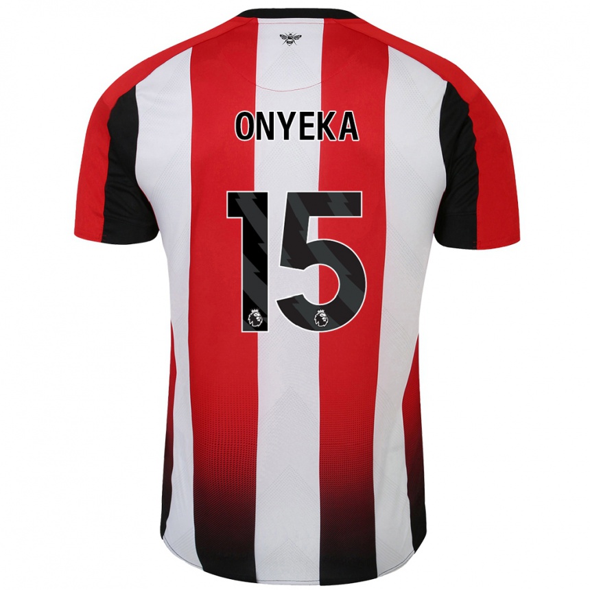 Men Football Frank Onyeka #15 Red White Home Jersey 2024/25 T-Shirt Nz