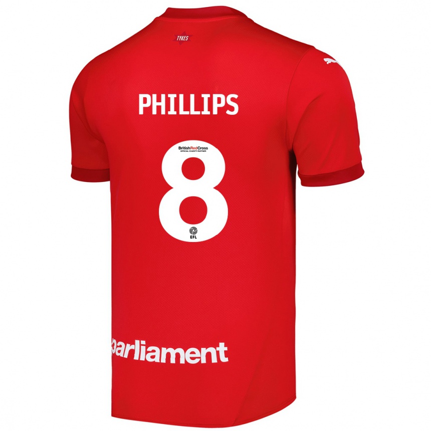 Men Football Adam Phillips #8 Red Home Jersey 2024/25 T-Shirt Nz