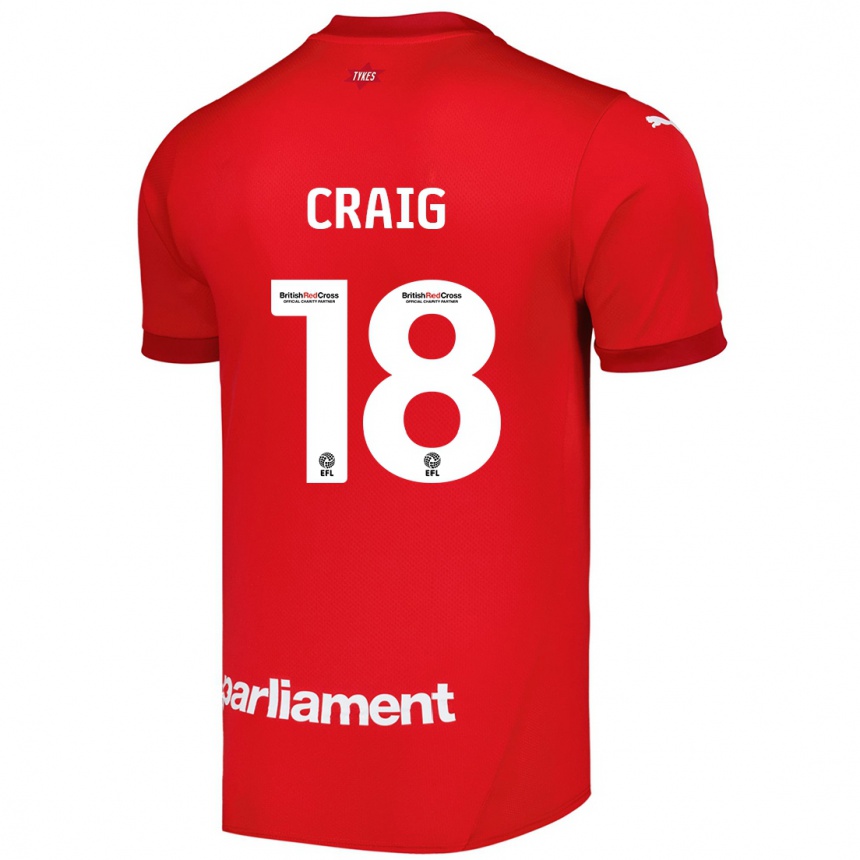 Men Football Matthew Craig #18 Red Home Jersey 2024/25 T-Shirt Nz