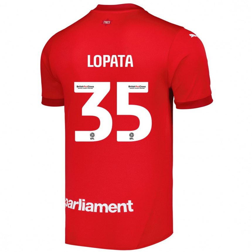 Men Football Kacper Lopata #35 Red Home Jersey 2024/25 T-Shirt Nz