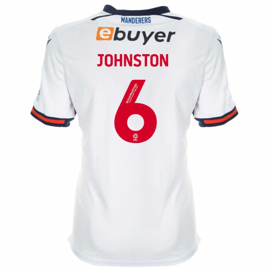 Men Football George Johnston #6 White Home Jersey 2024/25 T-Shirt Nz