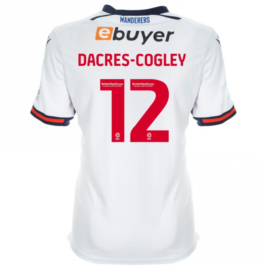 Men Football Josh Dacres-Cogley #12 White Home Jersey 2024/25 T-Shirt Nz