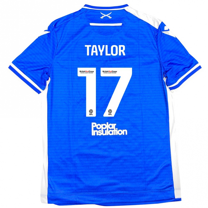 Men Football Connor Taylor #17 Blue White Home Jersey 2024/25 T-Shirt Nz