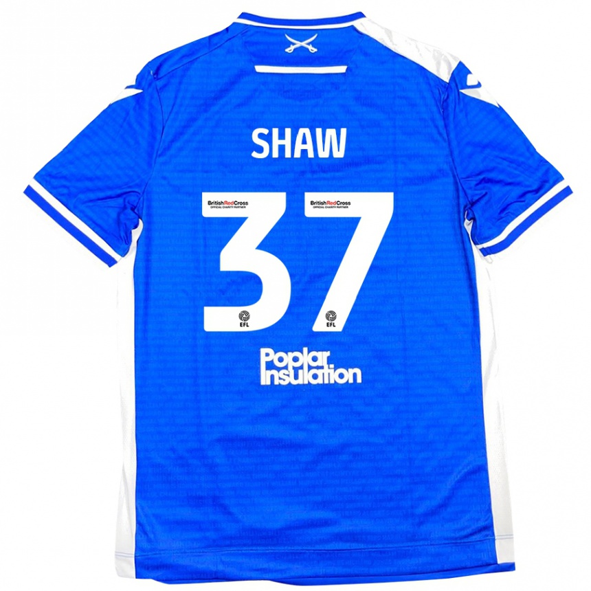 Men Football Kofi Shaw #37 Blue White Home Jersey 2024/25 T-Shirt Nz