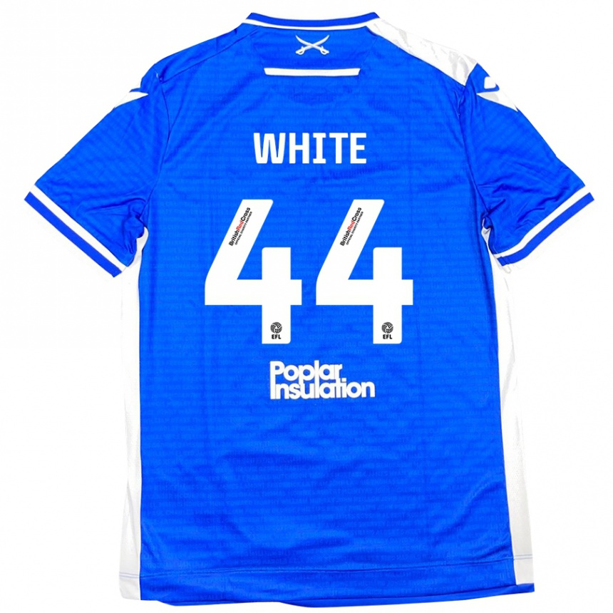 Men Football Charlie White #44 Blue White Home Jersey 2024/25 T-Shirt Nz