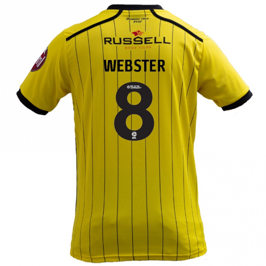 Men Football Charlie Webster #8 Yellow Home Jersey 2024/25 T-Shirt Nz