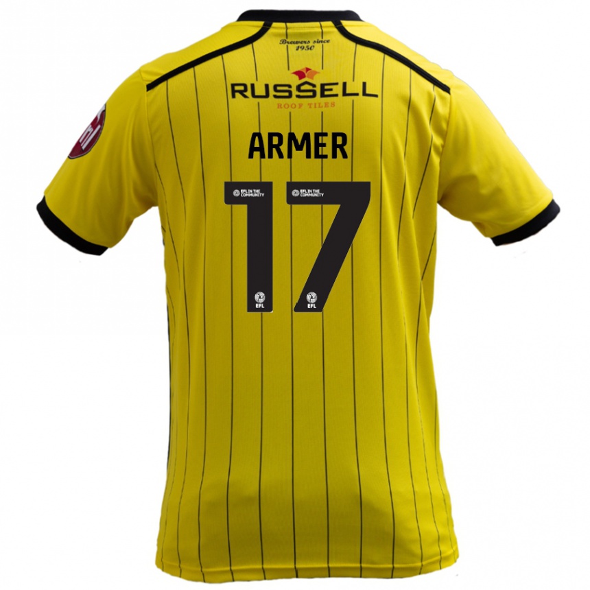 Men Football Jack Armer #17 Yellow Home Jersey 2024/25 T-Shirt Nz