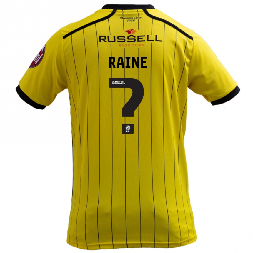 Men Football Max Raine #0 Yellow Home Jersey 2024/25 T-Shirt Nz