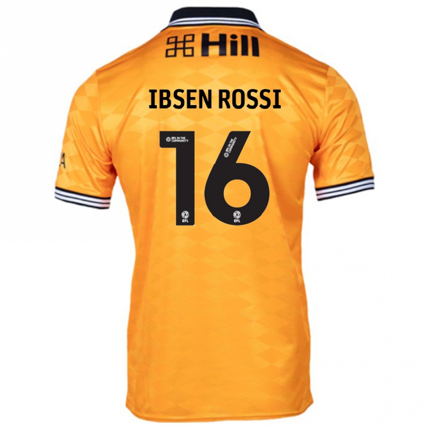 Men Football Zeno Ibsen Rossi #16 Orange Home Jersey 2024/25 T-Shirt Nz