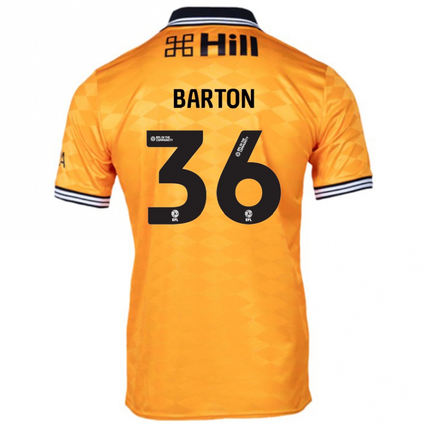 Men Football Dan Barton #36 Orange Home Jersey 2024/25 T-Shirt Nz