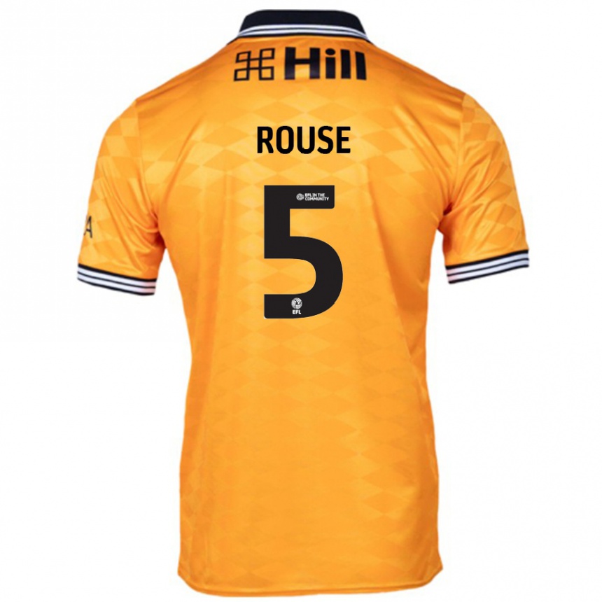 Men Football Lauren Rouse #5 Orange Home Jersey 2024/25 T-Shirt Nz