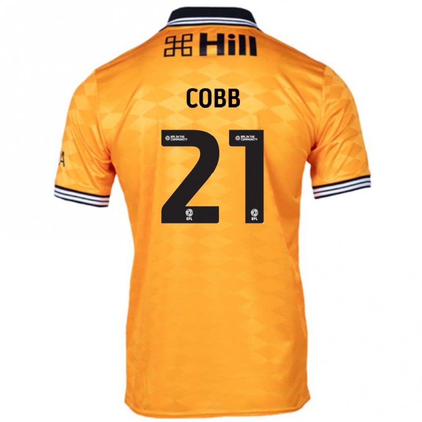 Men Football Serena Cobb #21 Orange Home Jersey 2024/25 T-Shirt Nz