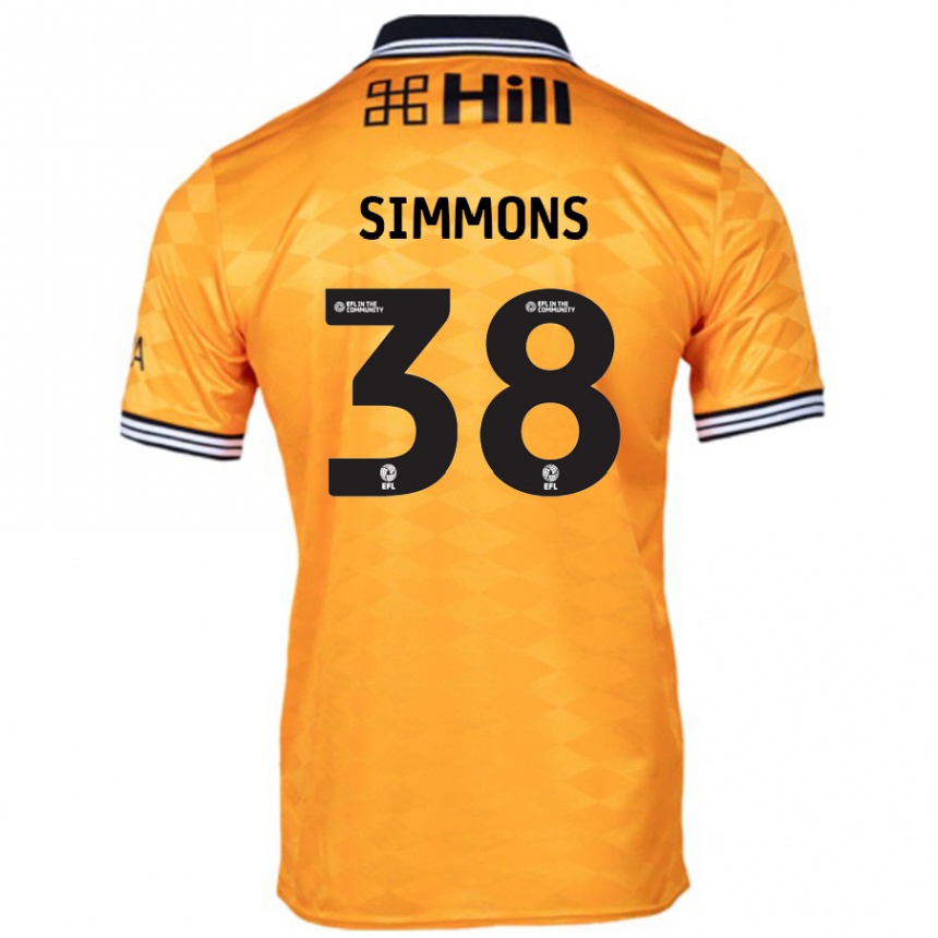 Men Football Bella Simmons #38 Orange Home Jersey 2024/25 T-Shirt Nz