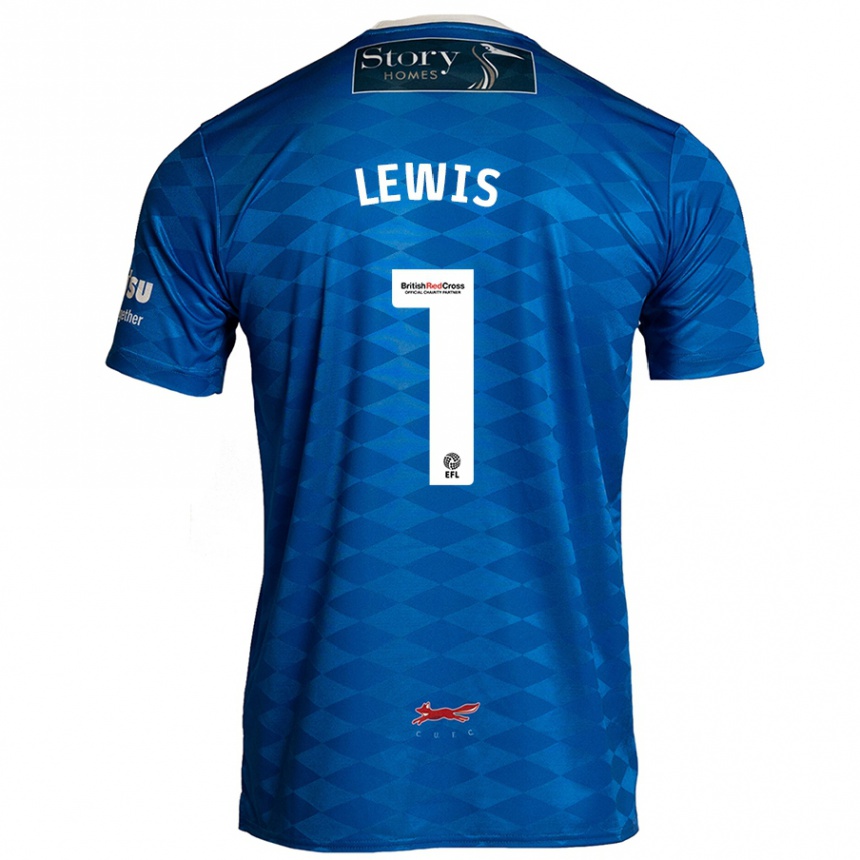 Men Football Harry Lewis #1 Blue Home Jersey 2024/25 T-Shirt Nz