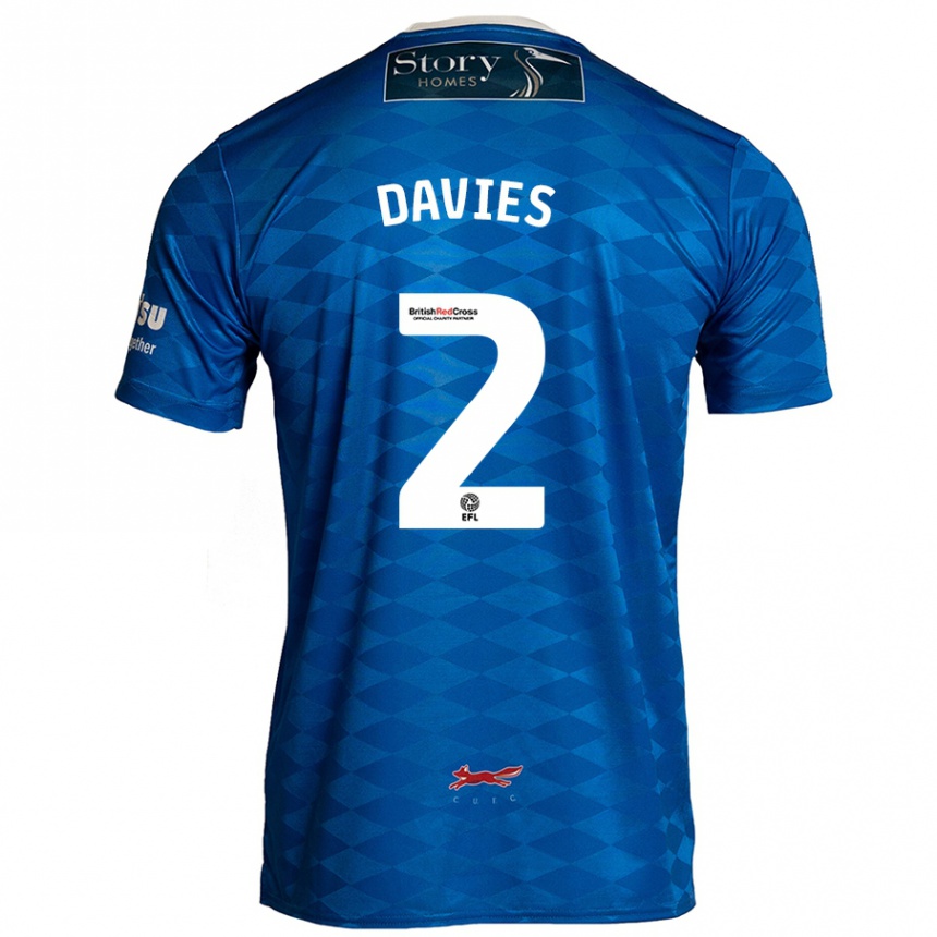 Men Football Archie Davies #2 Blue Home Jersey 2024/25 T-Shirt Nz