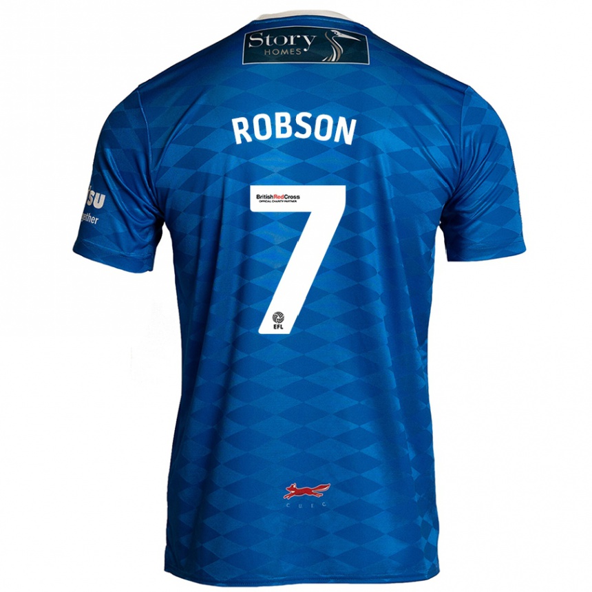 Men Football Ethan Robson #7 Blue Home Jersey 2024/25 T-Shirt Nz