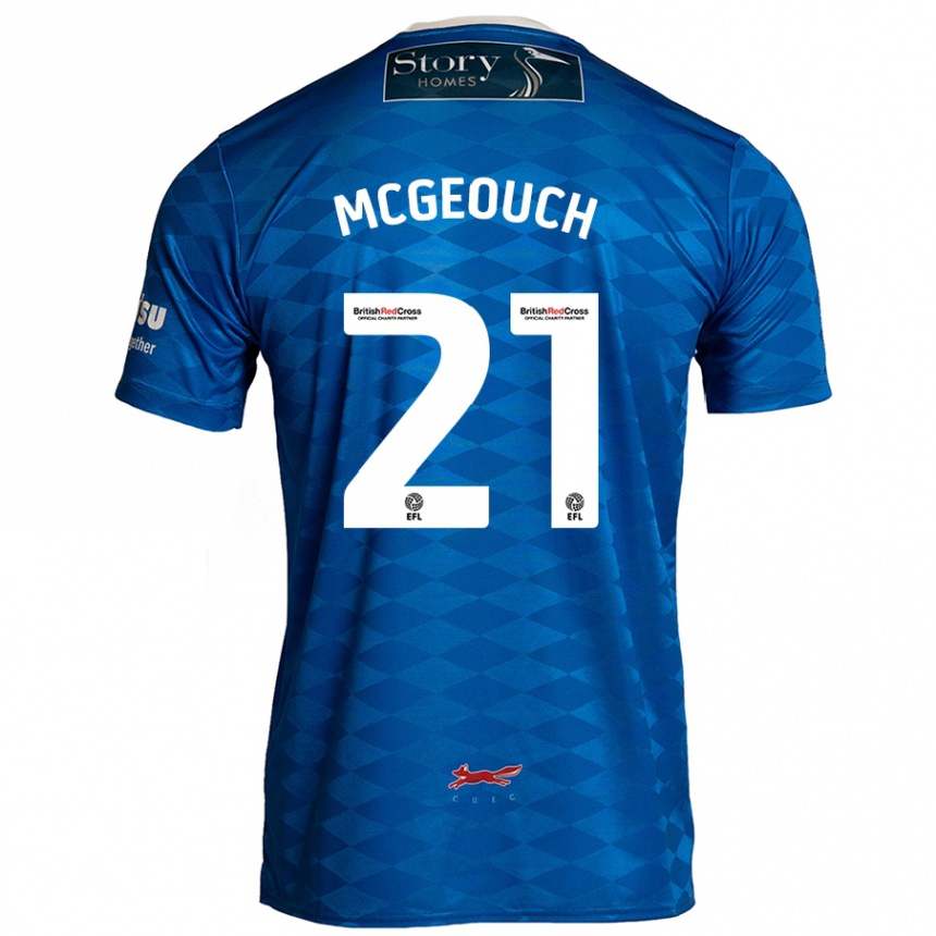 Men Football Dylan Mcgeouch #21 Blue Home Jersey 2024/25 T-Shirt Nz