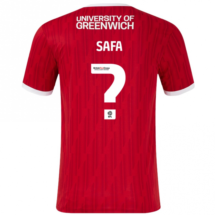 Men Football Jacob Safa #0 Red White Home Jersey 2024/25 T-Shirt Nz