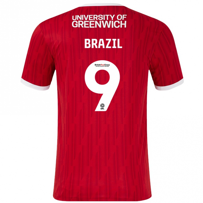 Men Football Ellie Brazil #9 Red White Home Jersey 2024/25 T-Shirt Nz