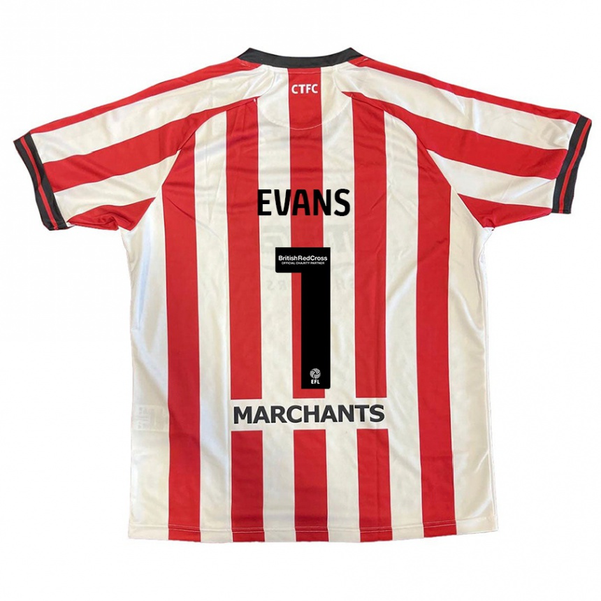 Men Football Owen Evans #1 Red White Home Jersey 2024/25 T-Shirt Nz