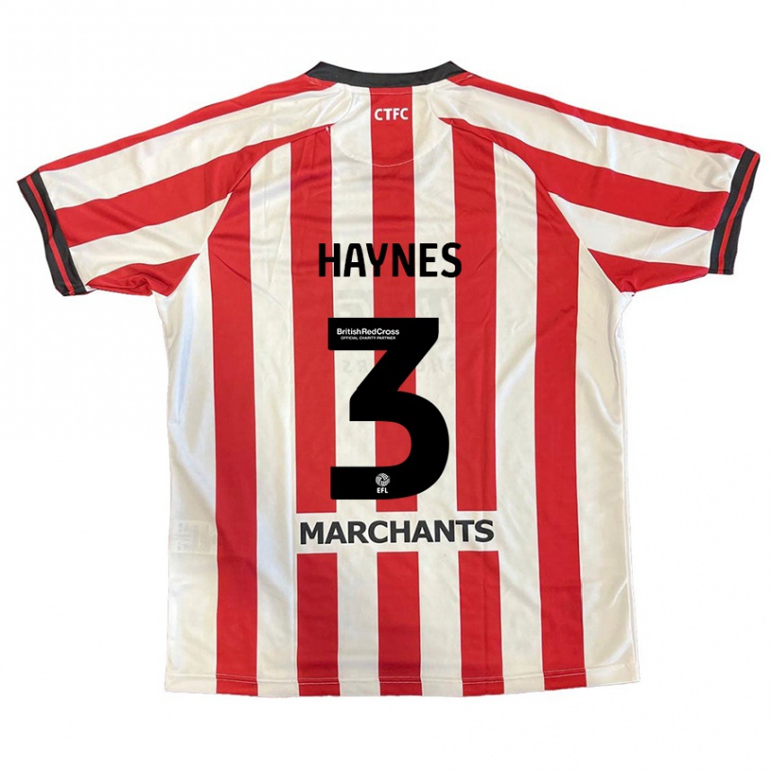 Men Football Ryan Haynes #3 Red White Home Jersey 2024/25 T-Shirt Nz