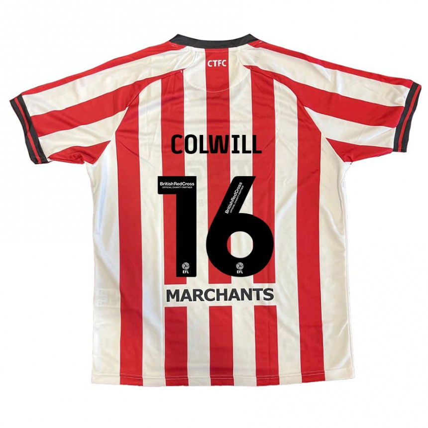 Men Football Joel Colwill #16 Red White Home Jersey 2024/25 T-Shirt Nz