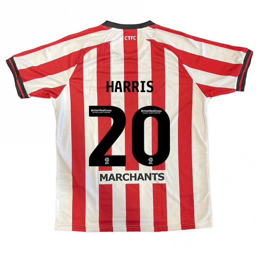 Men Football Max Harris #20 Red White Home Jersey 2024/25 T-Shirt Nz