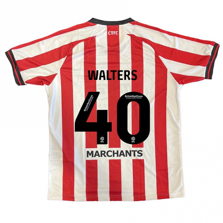 Men Football Cameron Walters #40 Red White Home Jersey 2024/25 T-Shirt Nz