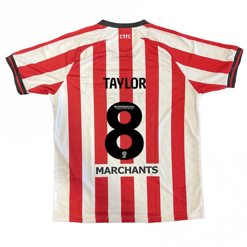 Men Football Charlie Taylor #8 Red White Home Jersey 2024/25 T-Shirt Nz