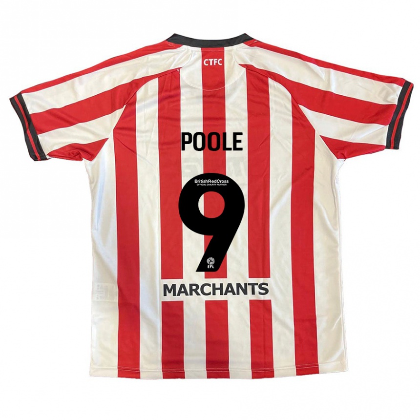 Men Football Phoebie Poole #9 Red White Home Jersey 2024/25 T-Shirt Nz