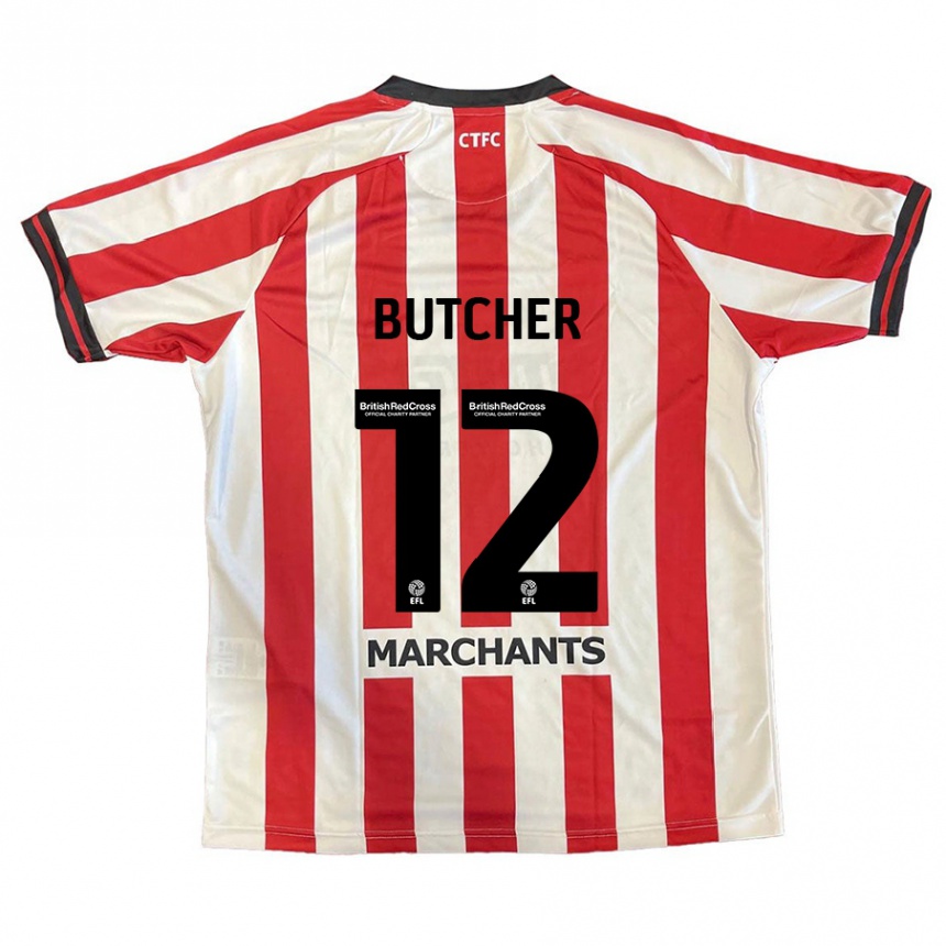 Men Football Henna Butcher #12 Red White Home Jersey 2024/25 T-Shirt Nz