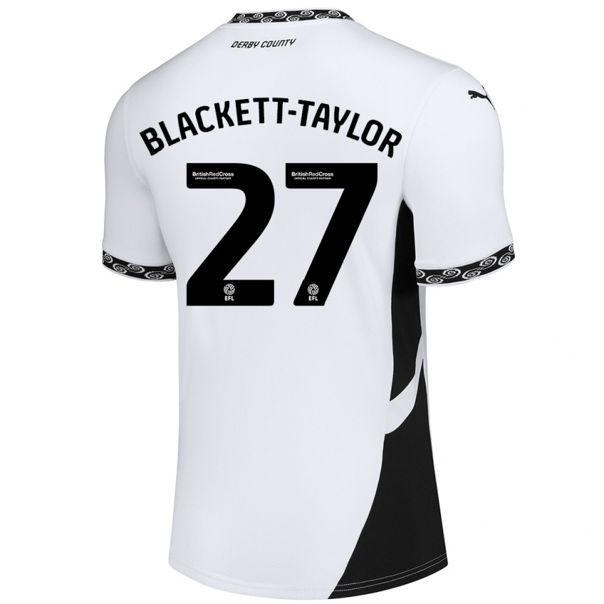 Men Football Corey Blackett-Taylor #27 White Black Home Jersey 2024/25 T-Shirt Nz