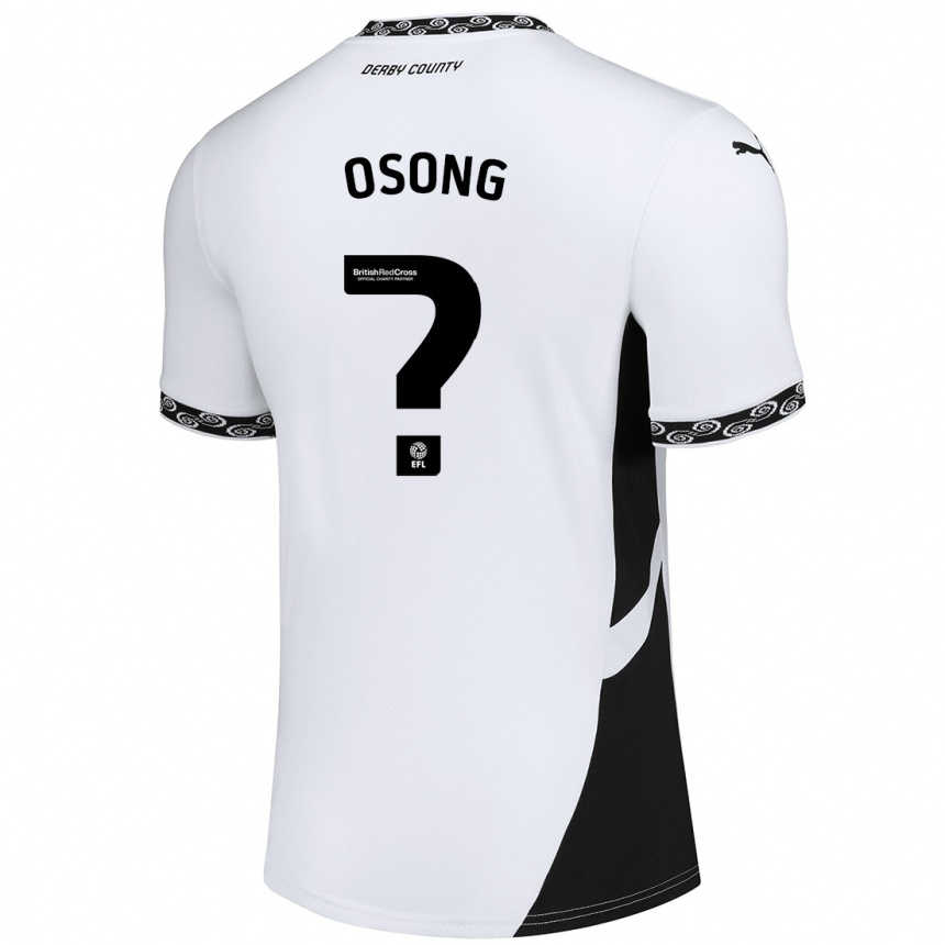 Men Football Johnson Osong #0 White Black Home Jersey 2024/25 T-Shirt Nz