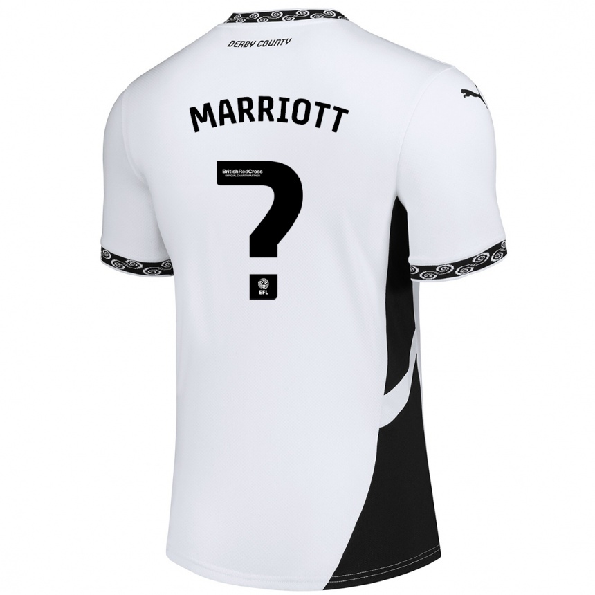 Men Football Tom Marriott #0 White Black Home Jersey 2024/25 T-Shirt Nz