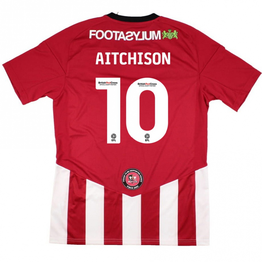 Men Football Jack Aitchison #10 Red White Home Jersey 2024/25 T-Shirt Nz