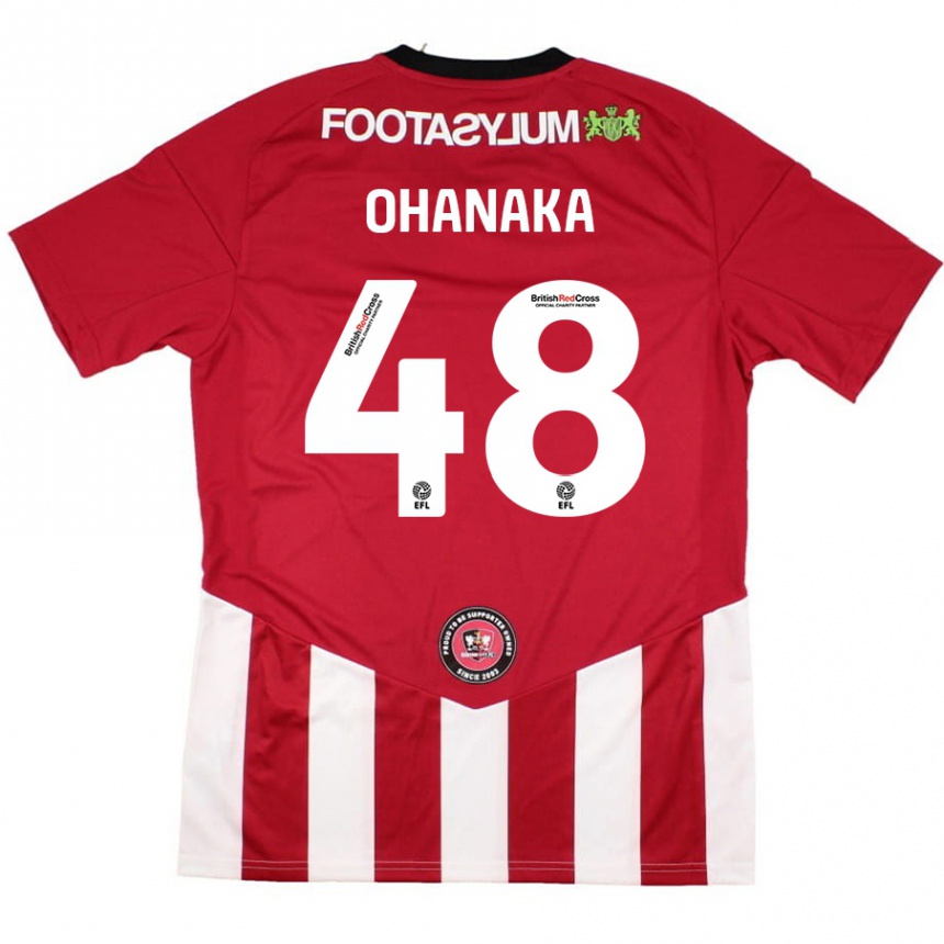 Men Football Santino Ohanaka #48 Red White Home Jersey 2024/25 T-Shirt Nz