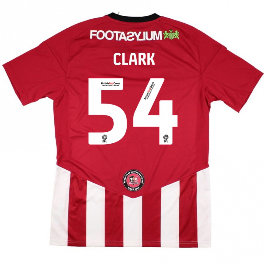 Men Football Max Clark #54 Red White Home Jersey 2024/25 T-Shirt Nz