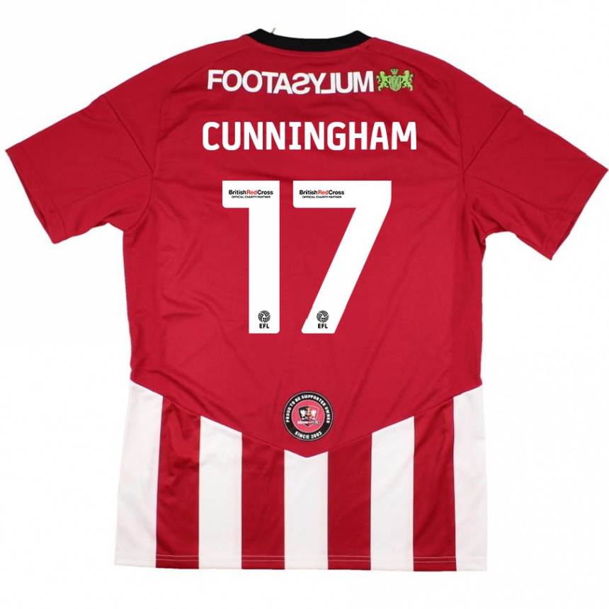 Men Football Zoe Cunningham #17 Red White Home Jersey 2024/25 T-Shirt Nz