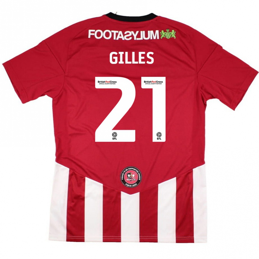 Men Football Sophie Gilles #21 Red White Home Jersey 2024/25 T-Shirt Nz