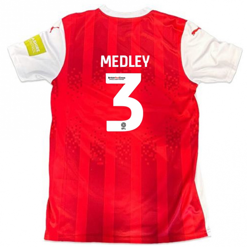 Men Football Zech Medley #3 Red White Home Jersey 2024/25 T-Shirt Nz