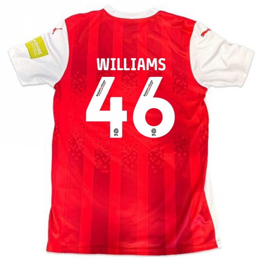 Men Football Theo Williams #46 Red White Home Jersey 2024/25 T-Shirt Nz