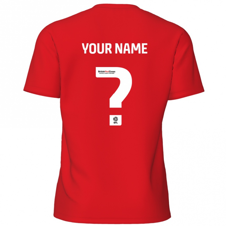 Men Football Your Name #0 Red Home Jersey 2024/25 T-Shirt Nz