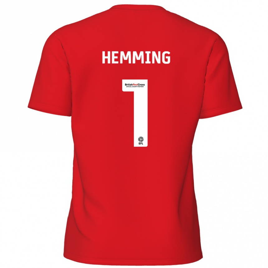 Men Football Zach Hemming #1 Red Home Jersey 2024/25 T-Shirt Nz